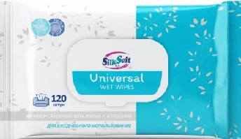 SILKSOFT Ունիվերսալ խոնավ անձեռոցիկներ կափարիչով 120 հատ