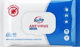 SILKSOFT Հակաբակտերիալ խոնավ անձեռոցիկներ կափարիչով 60 հատ