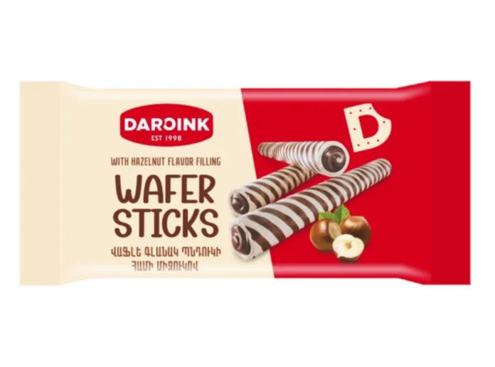 Վաֆլե գլանակ պնդուկի միջուկով  130 գր / Daroink